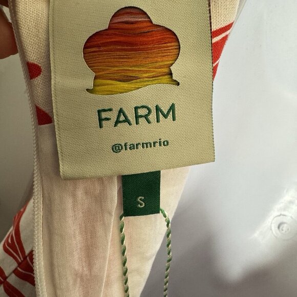 Anthropologie Farm Rio womens size small Ainika Shell Red + White Maxi Dress NWT - Picture 9 of 12